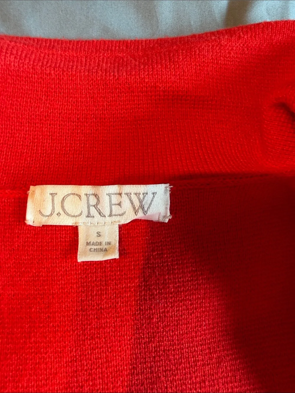 J. Crew Bright Red Open-Front Knit Cardigan
